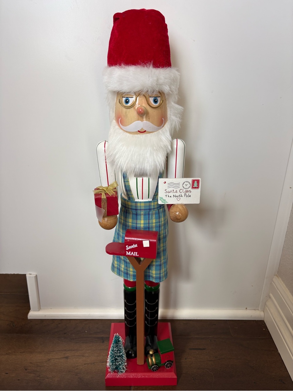 North Pole Trading Co 23” Wooden Christmas Nutcracker Santa Claus Santa Mail NEW